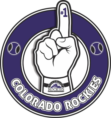 Number One Hand Colorado Rockies logo iron on paper